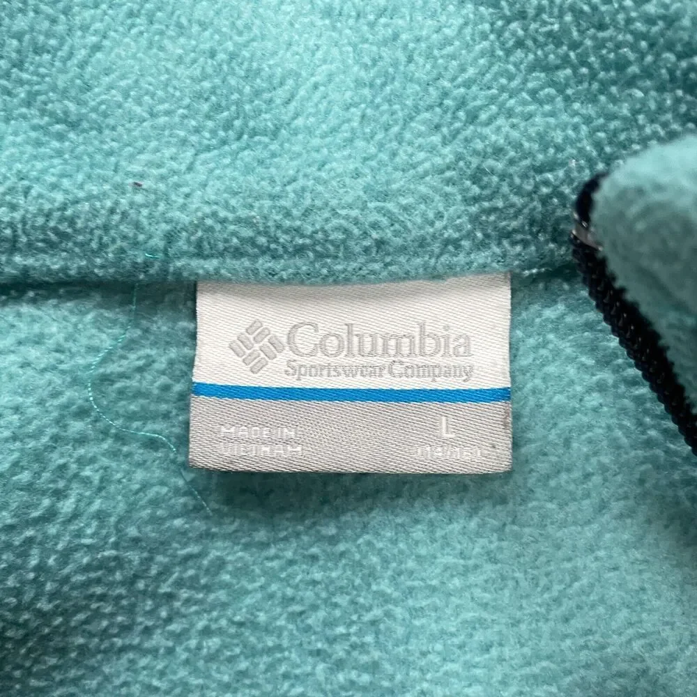 Columbia Fleece Jacket Kids Girls Large Blue Full Zip High Neck Outdoor Casual